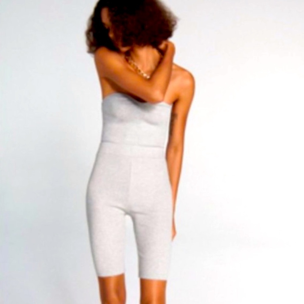 Zara ribbed bike shorts grey